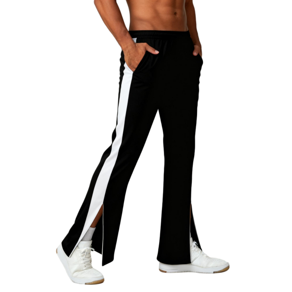 Black and White Split - Hem Wide - Leg Pants